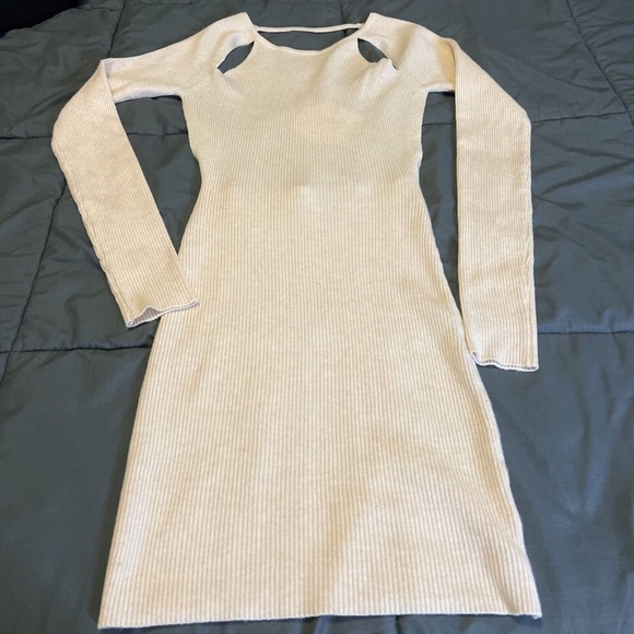 Princess Polly Nedura Knit Mini Dress Beige Size 4 New With Tag - Picture 10 of 12